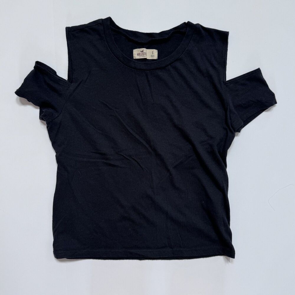 hollister women size small shirt top tee t-shirt black